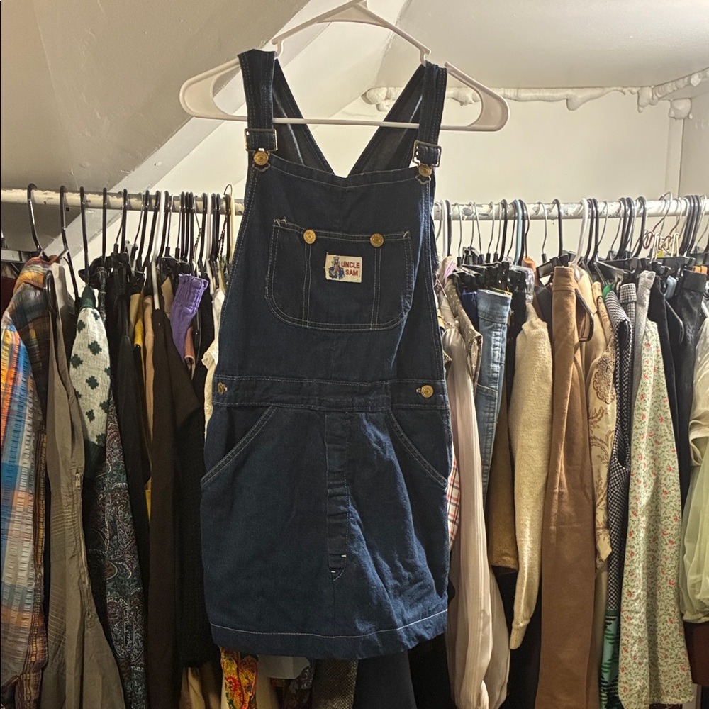 Vintage Denim Overalls Dress
